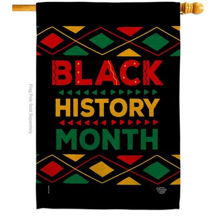 ORNAMENT COLLECTION 28 x 40 in. Black History Month House Flag with Support Cause Double-Sided Vertical Flags  Banner OR583600
